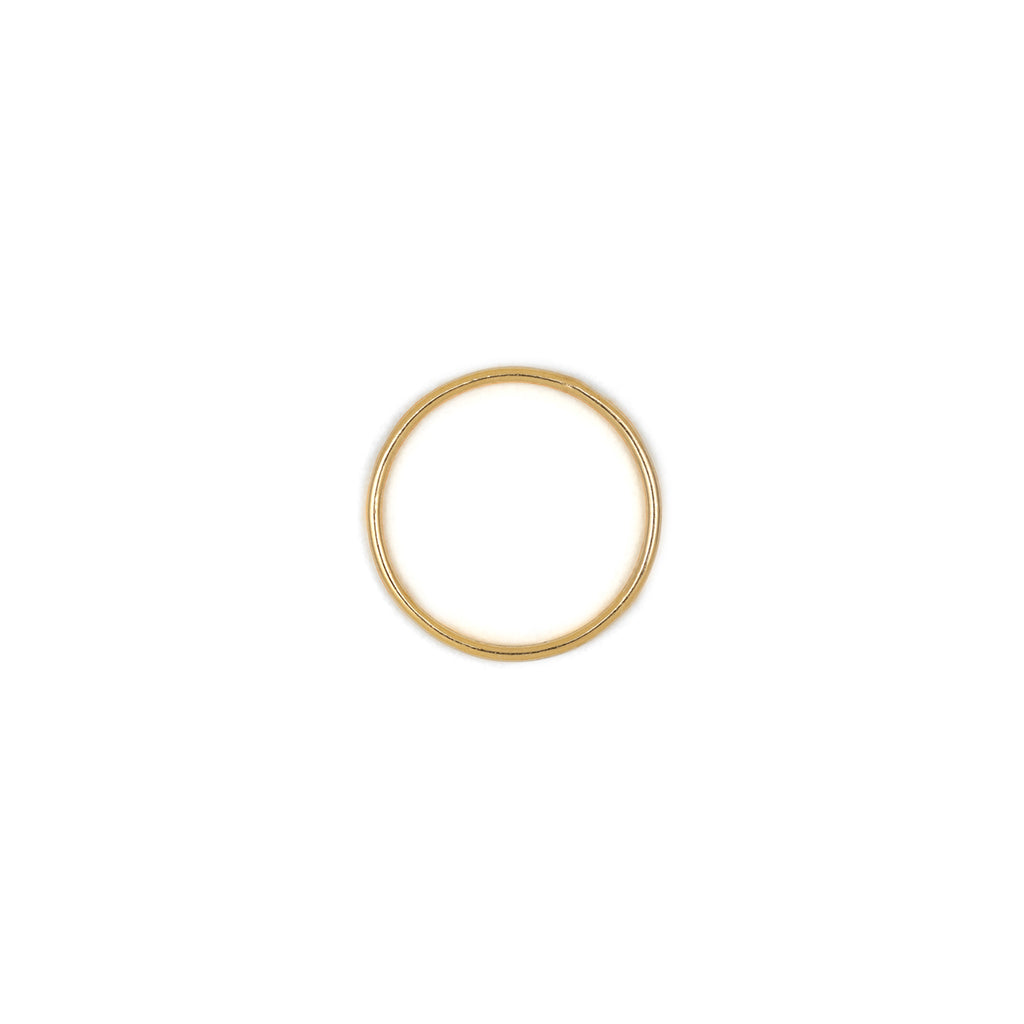 The above view of our most simple and minimal band ring. Designed for stacking, the mirage ring is a minimal and slightly textured ring with its hammered finish.